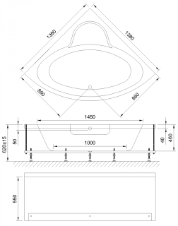 Гидромассажная ванна Royal Bath Fanke Comfort 140x140см белый RB581200CO